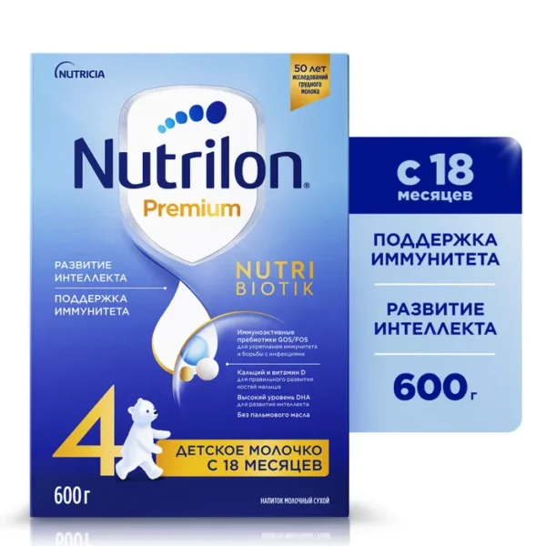 Смесь молочная Nutrilon Premium 4 600г с 18месяцев Смесь молочная Nutrilon Premium 4 600г с 18месяцев