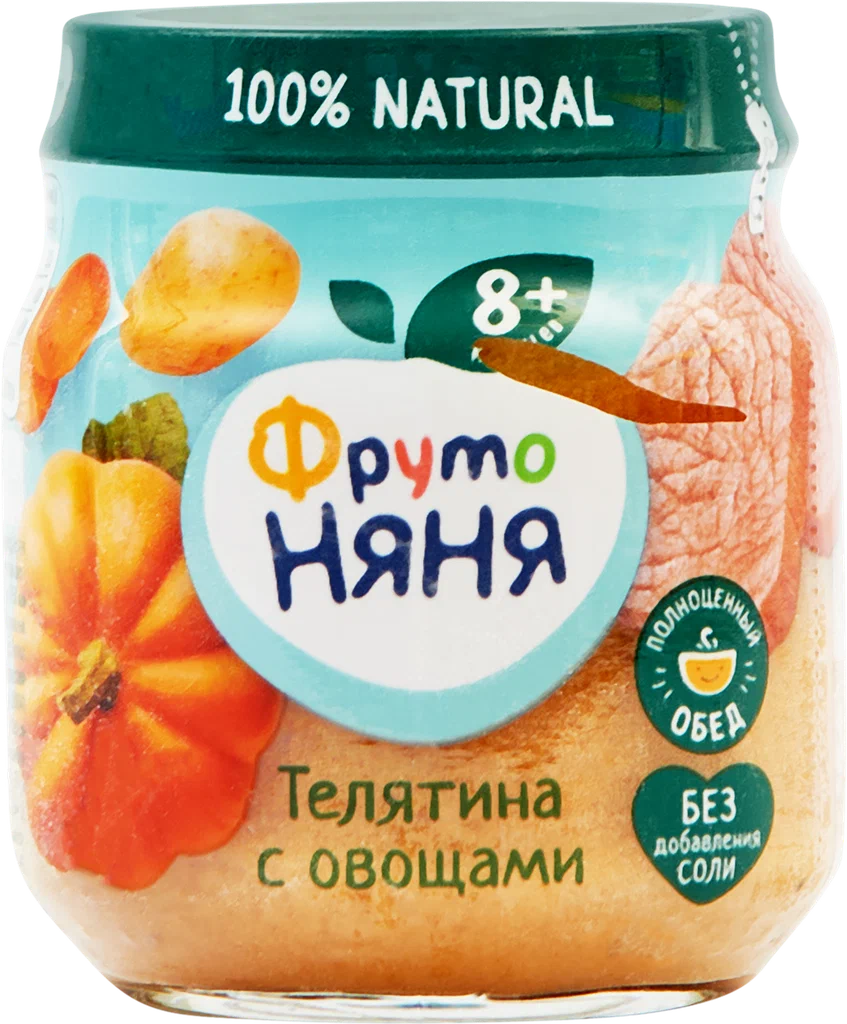 Пюре Фруто-Няня телятина с овощами 100г с 8+ месяцев. Пюре Фруто-Няня телятина с овощами 100г с 8+ месяцев.