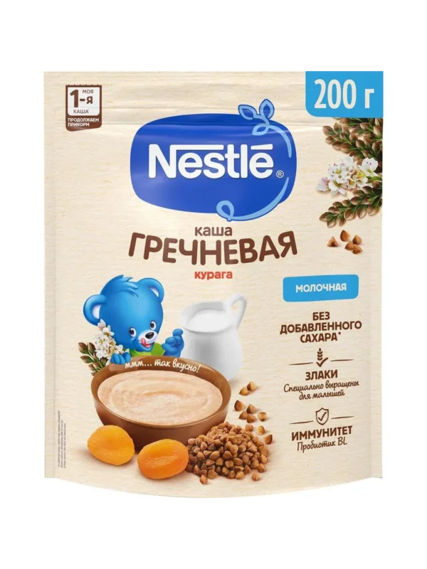 Каша молочная Nestle гречневая с курагой 200г с 6месяцев