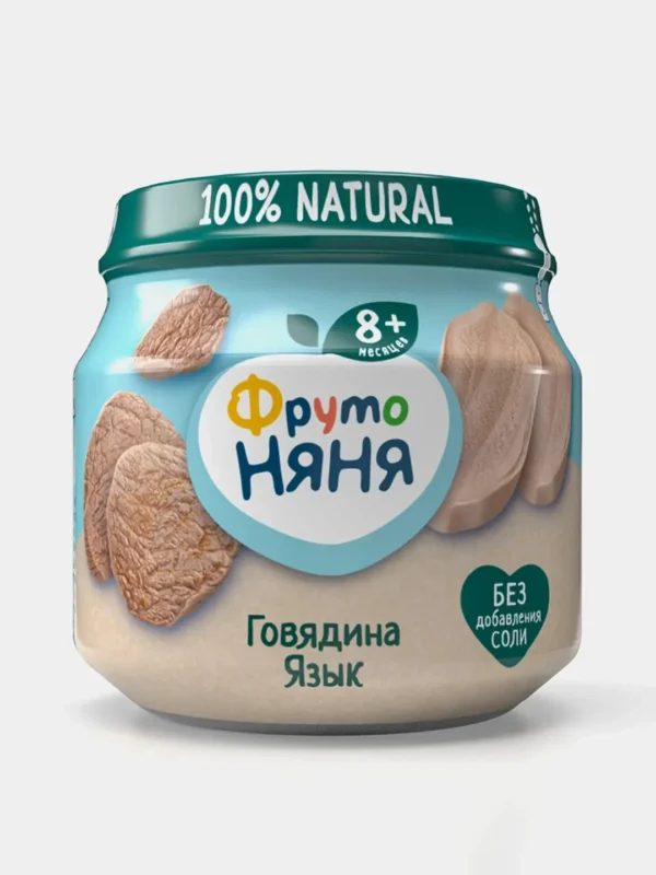 Пюре ФрутоНяня говядина-язык 80 г с 8 месяцев Пюре ФрутоНяня говядина-язык 80 г с 8 месяцев