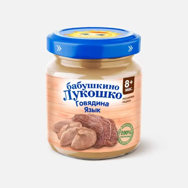 Пюре Бабушкино лукошко говядина-язык 100 г с 8 мес+ Пюре Бабушкино лукошко говядина-язык 100 г с 8 мес+