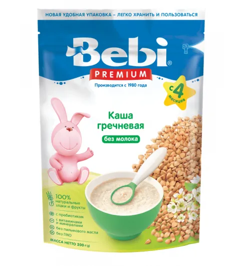 Каша Bebi безмолочная гречневая гипоаллергенная, с 4 месяцев, 200 г Каша Bebi безмолочная гречневая гипоаллергенная, с 4 месяцев, 200 г