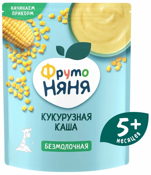 Каша ФрутоНяня безмолочная кукурузная с пребиотиком витаминами и минеральными веществами 180г с 5месяцев