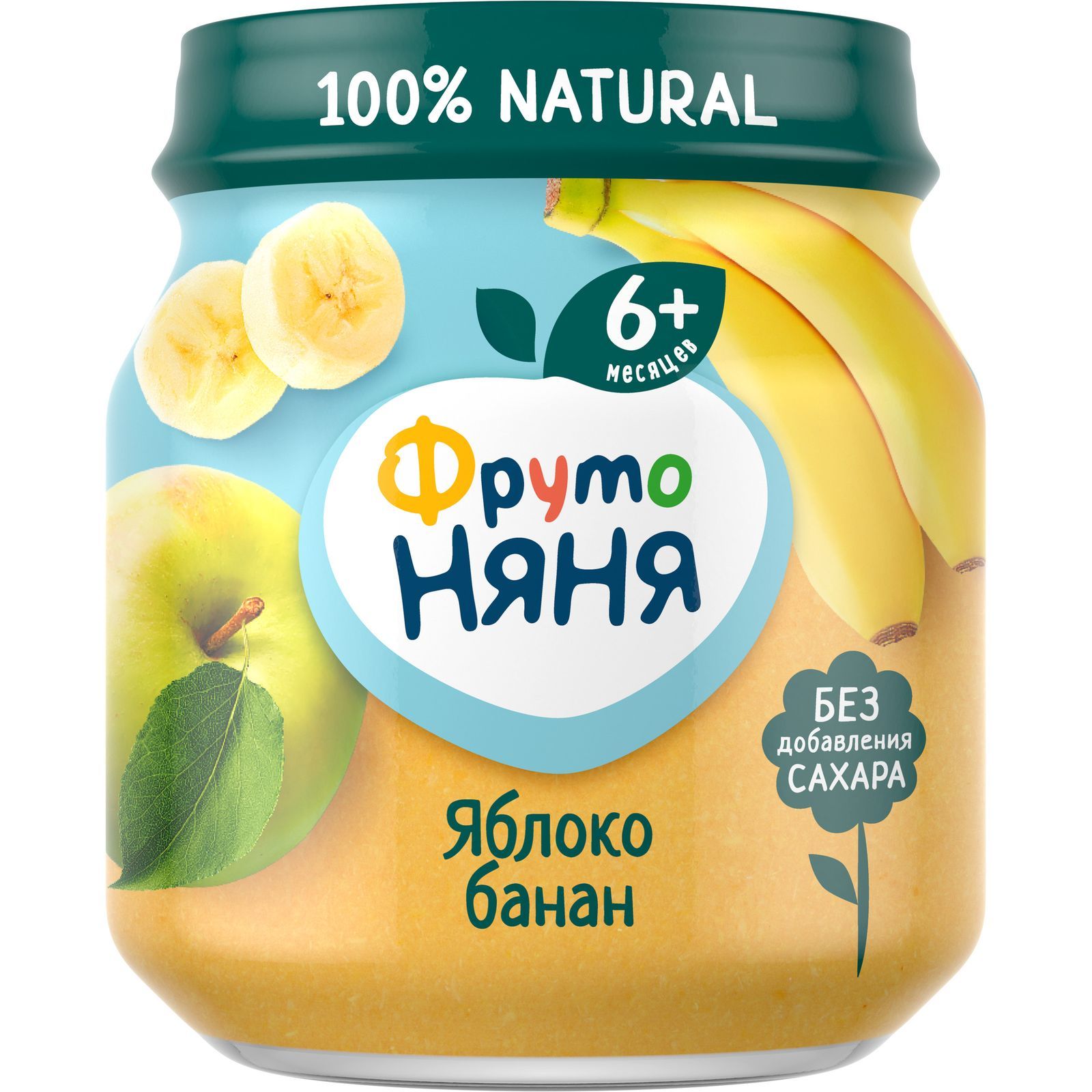 Пюре ФрутоНяня из яблок и бананов 100 г с 6 месяцев Пюре ФрутоНяня из яблок и бананов 100 г с 6 месяцев