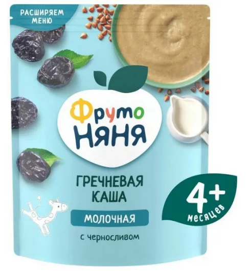 Каша ФрутоНяня молочная гречневая с черносливом 200 г с 4 месяцев Каша ФрутоНяня молочная гречневая с черносливом 200 г с 4 месяцев
