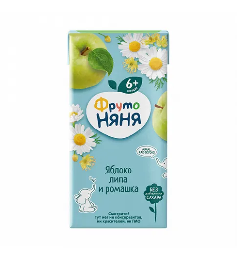 Напиток ФрутоНяня из яблок с липой и ромашкой 0,2 л с 6 месяцев Напиток ФрутоНяня из яблок с липой и ромашкой 0,2 л с 6 месяцев