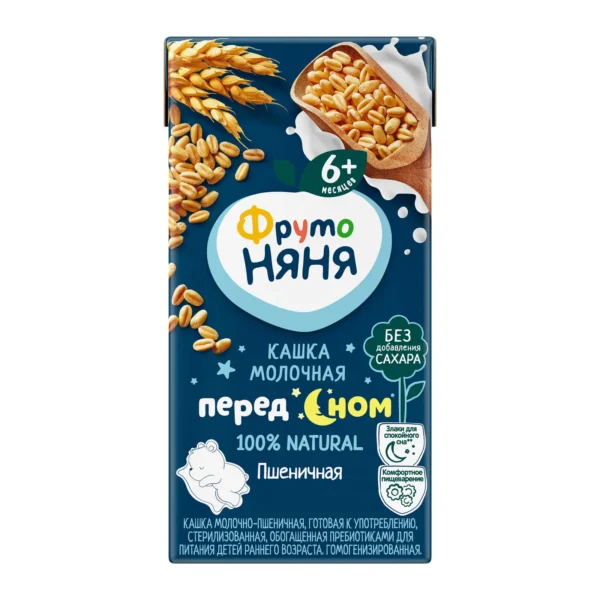 Кашка ФрутоНяня молочная пшеничная 0.2л с 6+месяцев Кашка ФрутоНяня молочная пшеничная 0.2л с 6+месяцев