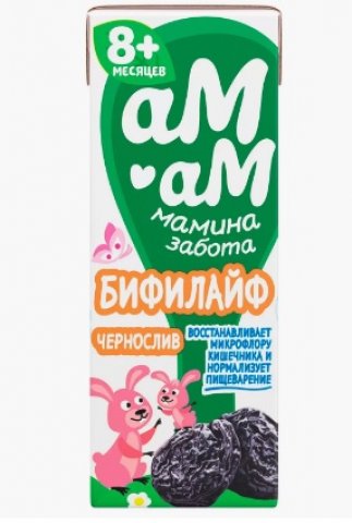 АМ-АМ Бифилайф чернослив с 8 месяцев 2,5% 210 г АМ-АМ Бифилайф чернослив с 8 месяцев 2,5% 210 г