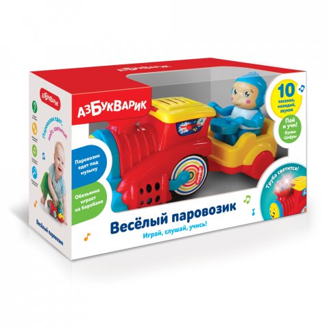 Азбукварик Веселый паровозик красный Азбукварик Веселый паровозик красный