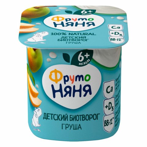 Биотворог ФрутоНяня c грушей для детей с 6 месяцев 4,2% 100 г Биотворог ФрутоНяня c грушей для детей с 6 месяцев 4,2% 100 г