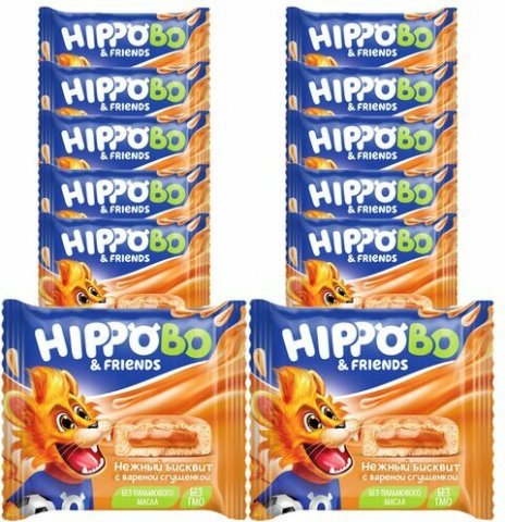 Бисквитное пирожное HIPPO BO & friends с вареной сгущенкой, 32 г Бисквитное пирожное HIPPO BO & friends с вареной сгущенкой, 32 г