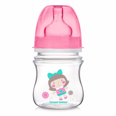 Бутылочка Canpol Babies Toys с широким горлышком антиколиковая 120мл с 0месяцев Розовый Бутылочка Canpol Babies Toys с широким горлышком антиколиковая 120мл с 0месяцев Розовый