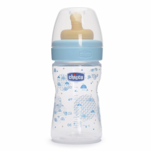Бутылочка Chicco Well-Being Boy с рождения с латексной соской 150 мл Бутылочка Chicco Well-Being Boy с рождения с латексной соской 150 мл