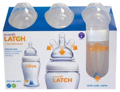 Бутылочка для кормления Munchkin Latch 240 мл 0+ 3 шт Бутылочка для кормления Munchkin Latch 240 мл 0+ 3 шт