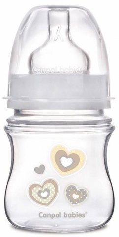 Бутылочка PP EasyStart с широким горлышком антиколиковая CANPOL BABIES , 120 мл, 0+ Newborn baby, цвет: белый Бутылочка PP EasyStart с широким горлышком антиколиковая CANPOL BABIES , 120 мл, 0+ Newborn baby, цвет: белый