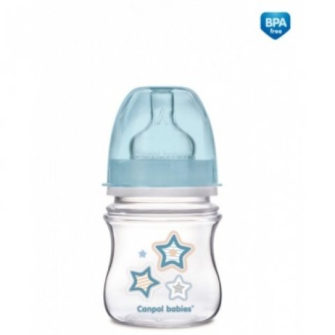 Canpol babies / Бутылочка PP EasyStart с широким горлышком антиколиковая, 120 мл, 0+ Newborn baby, цвет: голубой Canpol babies / Бутылочка PP EasyStart с широким горлышком антиколиковая, 120 мл, 0+ Newborn baby, цвет: голубой