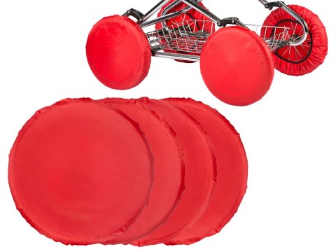 Чехлы на колеса коляски на резинке ROXY-KIDS, 4 шт, цвет красный Чехлы на колеса коляски на резинке ROXY-KIDS, 4 шт, цвет красный