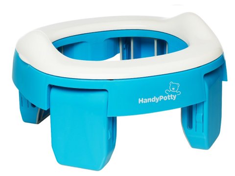 Горшок дорожный складной и насадка на унитаз HandyPotty от ROXY-KIDS с тремя пакетами, цвет голубой Горшок дорожный складной и насадка на унитаз HandyPotty от ROXY-KIDS с тремя пакетами, цвет голубой