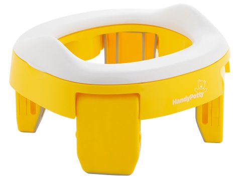 Горшок дорожный складной и насадка на унитаз HandyPotty от ROXY-KIDS с тремя пакетами, цвет желтый Горшок дорожный складной и насадка на унитаз HandyPotty от ROXY-KIDS с тремя пакетами, цвет желтый