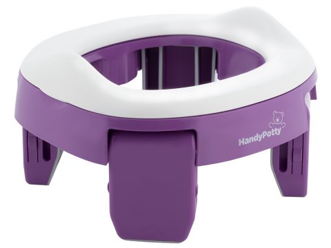 Горшок дорожный складной и насадка на унитаз HandyPotty от ROXY-KIDS с тремя пакетами, цвет сиреневый Горшок дорожный складной и насадка на унитаз HandyPotty от ROXY-KIDS с тремя пакетами, цвет сиреневый