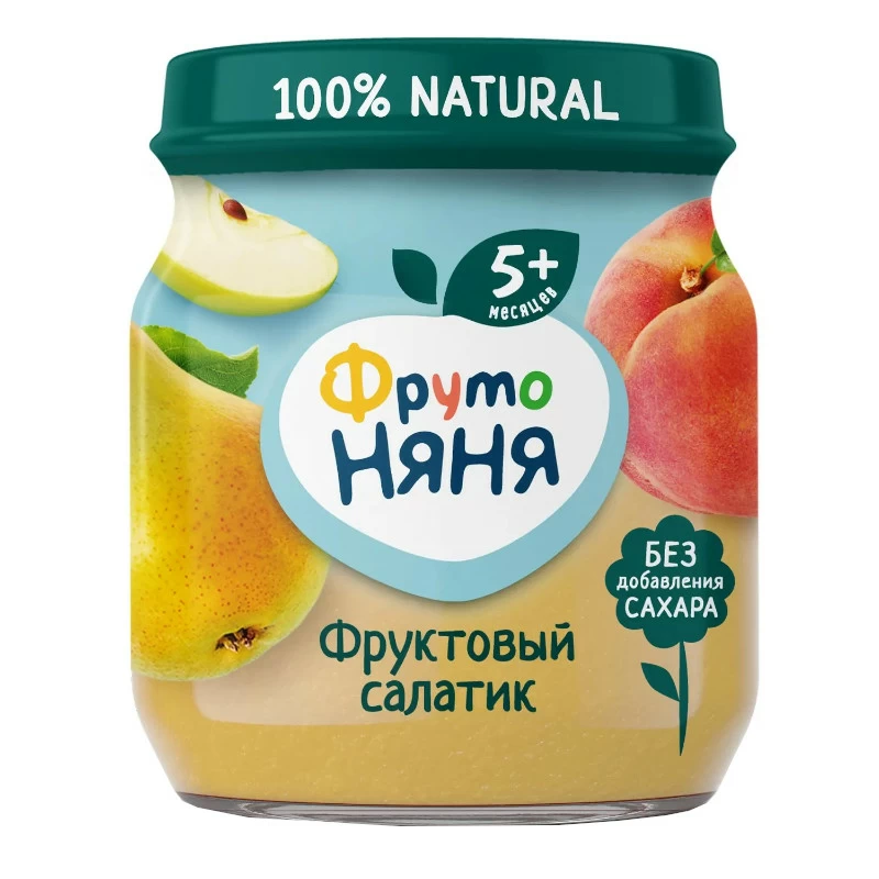 Пюре ФрутоНяня фруктовый салатик 100 г с 5 месяцев Пюре ФрутоНяня фруктовый салатик 100 г с 5 месяцев