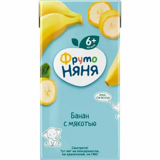 Нектар ФрутоНяня из бананов с мякотью 0,2 л с 6 месяцев Нектар ФрутоНяня из бананов с мякотью 0,2 л с 6 месяцев