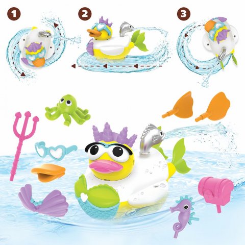 Игрушка водная Утка-русалка с водометом и аксессуарами Yookidoo Игрушка водная Утка-русалка с водометом и аксессуарами Yookidoo