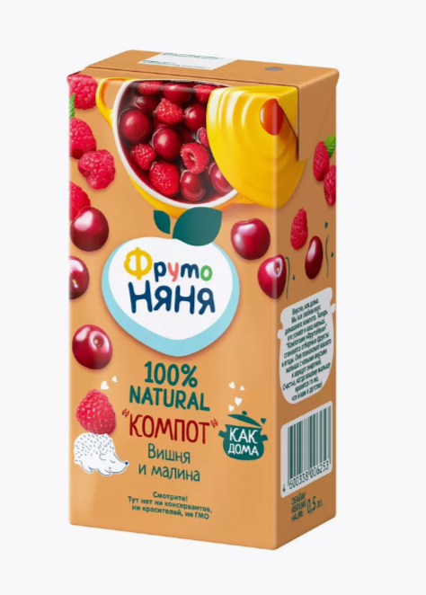 Компот ФрутоНяня из вишни и малины 0,5 л от 3 лет