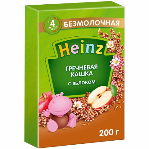 Каша Heinz безмолочная гречка-яблоко 200г с 4месяцев Каша Heinz безмолочная гречка-яблоко 200г с 4месяцев