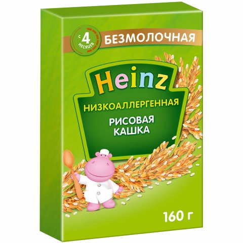 Каша Heinz безмолочная низкоаллергенная рисовая 160г с 4месяцев Каша Heinz безмолочная низкоаллергенная рисовая 160г с 4месяцев