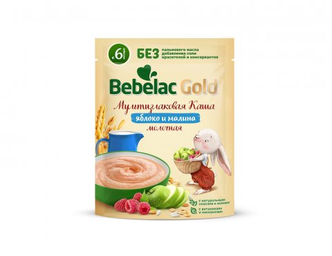 Каша молочная Bebelac Мультизлаковая с яблоком и малиной 200г c 6месяцев Каша молочная Bebelac Мультизлаковая с яблоком и малиной 200г c 6месяцев