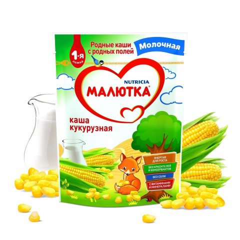 Каша молочная Малютка кукурузная 220г Каша молочная Малютка кукурузная 220г