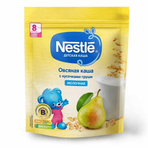 Каша молочная Nestle овсяная с кусочками груши 220г с 8месяцев Каша молочная Nestle овсяная с кусочками груши 220г с 8месяцев