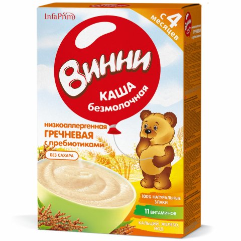 Каша Винни безмолочная гречка 200г с 4месяцев Каша Винни безмолочная гречка 200г с 4месяцев
