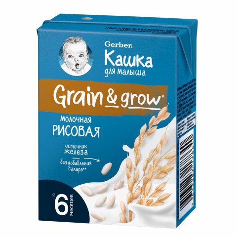 Кашка молочная Gerber рисовая 200 мл с 6 месяцев Кашка молочная Gerber рисовая 200 мл с 6 месяцев