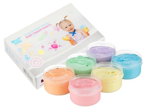Краски пальчиковые для малышей ROXY-KIDS 1+: 6 цветов по 60 мл + обучающая брошюра Краски пальчиковые для малышей ROXY-KIDS 1+: 6 цветов по 60 мл + обучающая брошюра