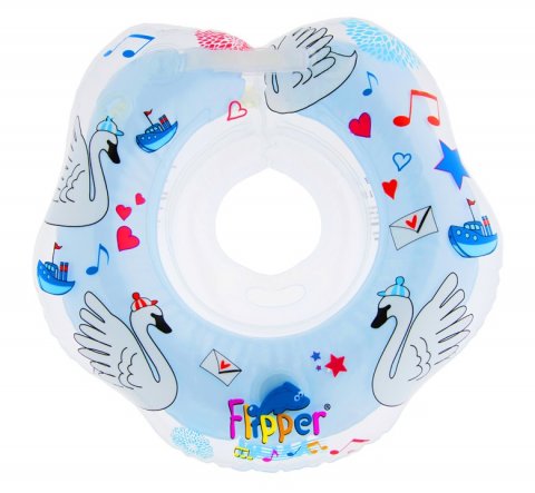 Круг для купания новорожденных и малышей на шею Flipper Лебединое озеро от ROXY-KIDS, цвет голубой Круг для купания новорожденных и малышей на шею Flipper Лебединое озеро от ROXY-KIDS, цвет голубой