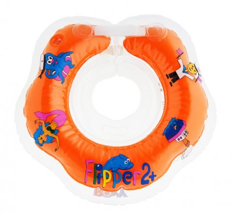 Круг для малышей надувной на шею Flipper 2+ от ROXY-KIDS, цвет оранжевый Круг для малышей надувной на шею Flipper 2+ от ROXY-KIDS, цвет оранжевый