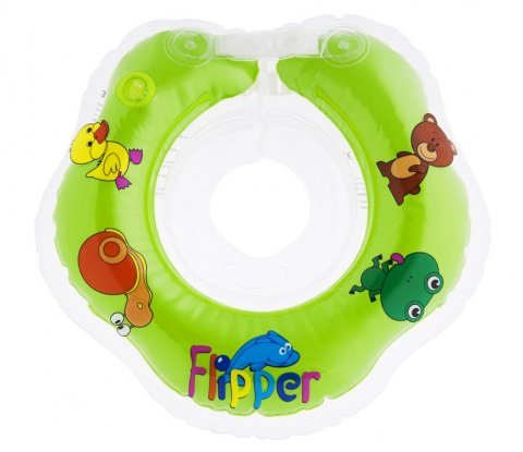 Круг для новорожденных и малышей надувной на шею Flipper от ROXY-KIDS, цвет зеленый Круг для новорожденных и малышей надувной на шею Flipper от ROXY-KIDS, цвет зеленый