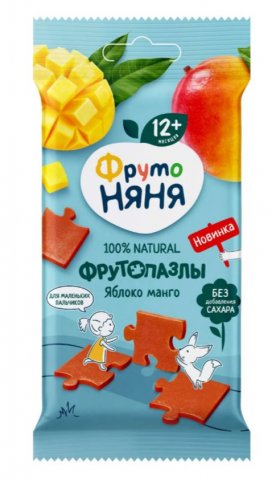 Кусочки фруктовые ФрутоНяня яблоко-манго 20г с 12месяцев Кусочки фруктовые ФрутоНяня яблоко-манго 20г с 12месяцев