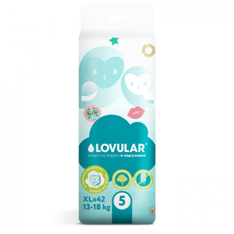 Lovular Подгузники Sweet kiss XL (13-18 кг) 42 шт. Lovular Подгузники Sweet kiss XL (13-18 кг) 42 шт.