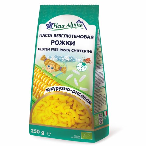 Макароны Fleur Alpine кукурузно-рисовые рожки 250г Макароны Fleur Alpine кукурузно-рисовые рожки 250г