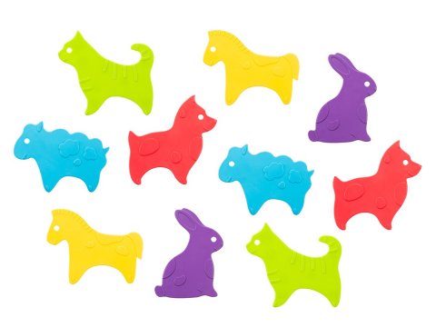 Мини-коврики детские противоскользящие для ванной ANIMALS от ROXY-KIDS, 10 шт, цвета в ассортименте Мини-коврики детские противоскользящие для ванной ANIMALS от ROXY-KIDS, 10 шт, цвета в ассортименте