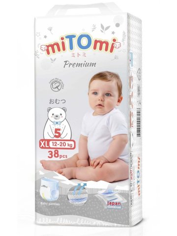 miTOmi / Подгузники-трусики miTOmi Premium (миТОми Премиум), размер 5/XL (12-20 кг), 38 шт. miTOmi / Подгузники-трусики miTOmi Premium (миТОми Премиум), размер 5/XL (12-20 кг), 38 шт.