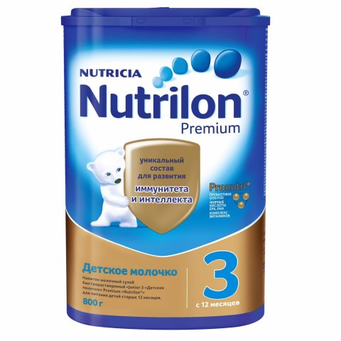 Молочко детское Nutrilon Premium 3 с 12 месяцев 800г Молочко детское Nutrilon Premium 3 с 12 месяцев 800г