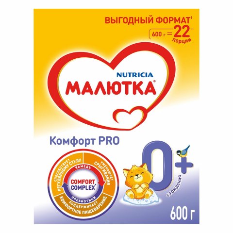 Молочная смесь Малютка Комфорт PRO с рождения 600 г Молочная смесь Малютка Комфорт PRO с рождения 600 г