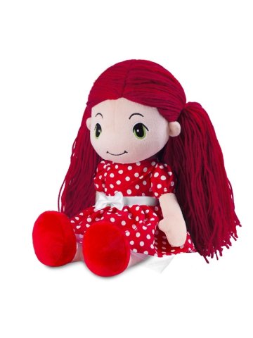 Мягкая Игрушка Maxitoys, Кукла Стильняшка в Красном Платье в Горошек, 40см Мягкая Игрушка Maxitoys, Кукла Стильняшка в Красном Платье в Горошек, 40см