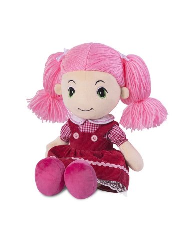 Мягкая Игрушка Maxitoys, Кукла Стильняшка в Розовом Платье с Хвостиками, 40см Мягкая Игрушка Maxitoys, Кукла Стильняшка в Розовом Платье с Хвостиками, 40см