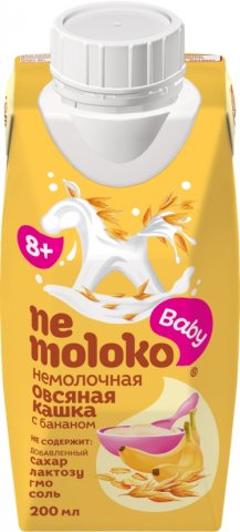 Nemoloko Каша овсяная безмолочная с бананом 200 мл от 8 месяцев Nemoloko Каша овсяная безмолочная с бананом 200 мл от 8 месяцев