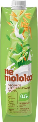 Nemoloko овсяное с зелёным чаем матча 1 л Nemoloko овсяное с зелёным чаем матча 1 л
